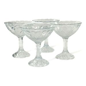 Williams Sonoma Vintage Clear Embossed Hearts Footed Compotes - 4